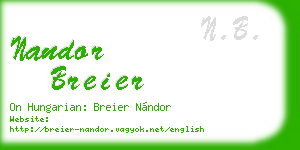 nandor breier business card