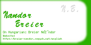 nandor breier business card